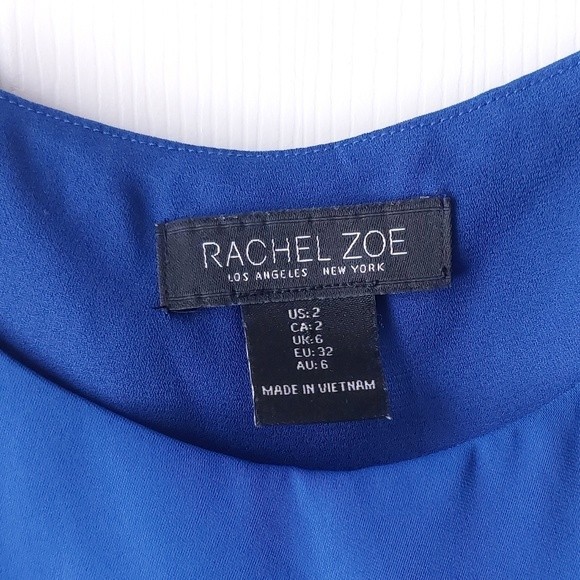 Rachel Zoe - Royal Blue Sleeveless Knee-Length Semi-Formal Side Zip Dress - Picture 2 of 12